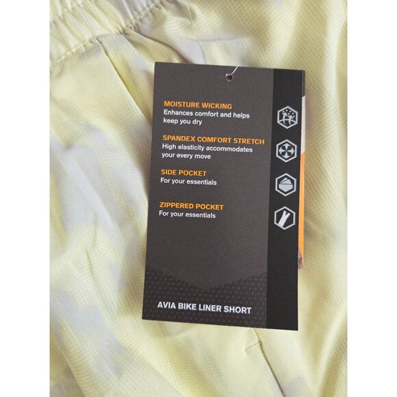 NWT Avia Yellow Women's Running Shorts with Bike Liner Size XL 16-18 - Picture 6 of 8